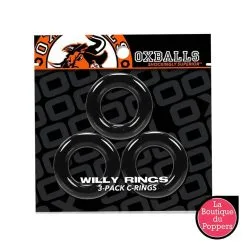 LBP - LRP Associes Lot De 3 Cockrings Willy Rings Noir